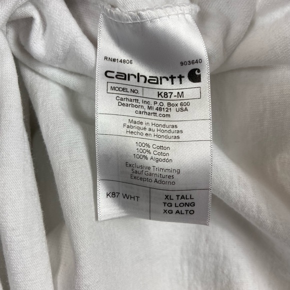 Carhartt Men's Pocket Tee Loose Fit XL Tall Set of Two Shirts 1 Black 1 White - Picture 6 of 13